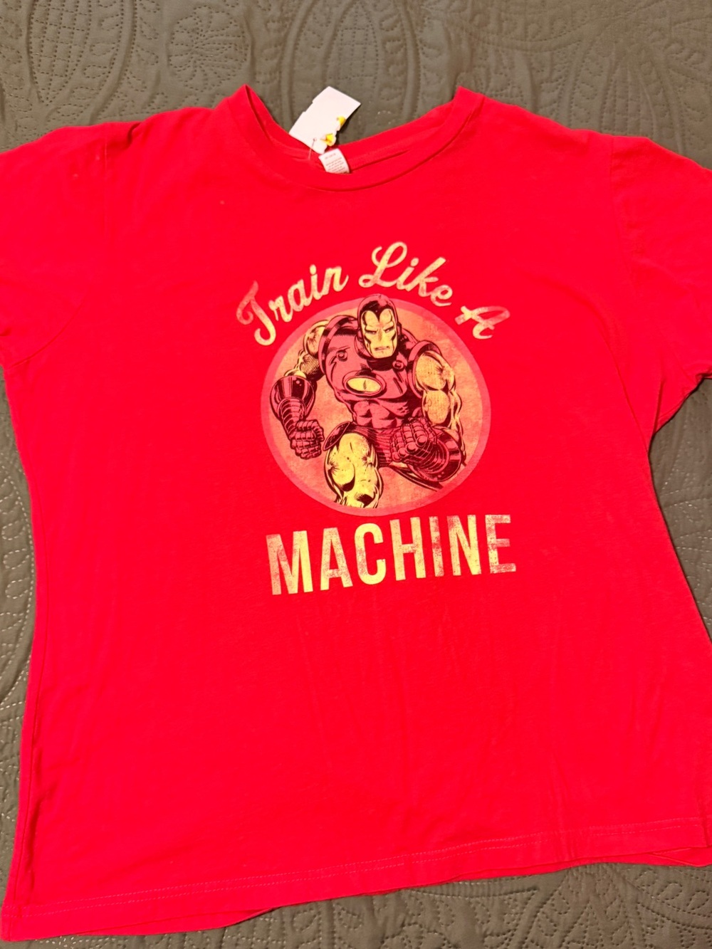 Jerzees Red Graphic 'Train Like A Machine' Tee